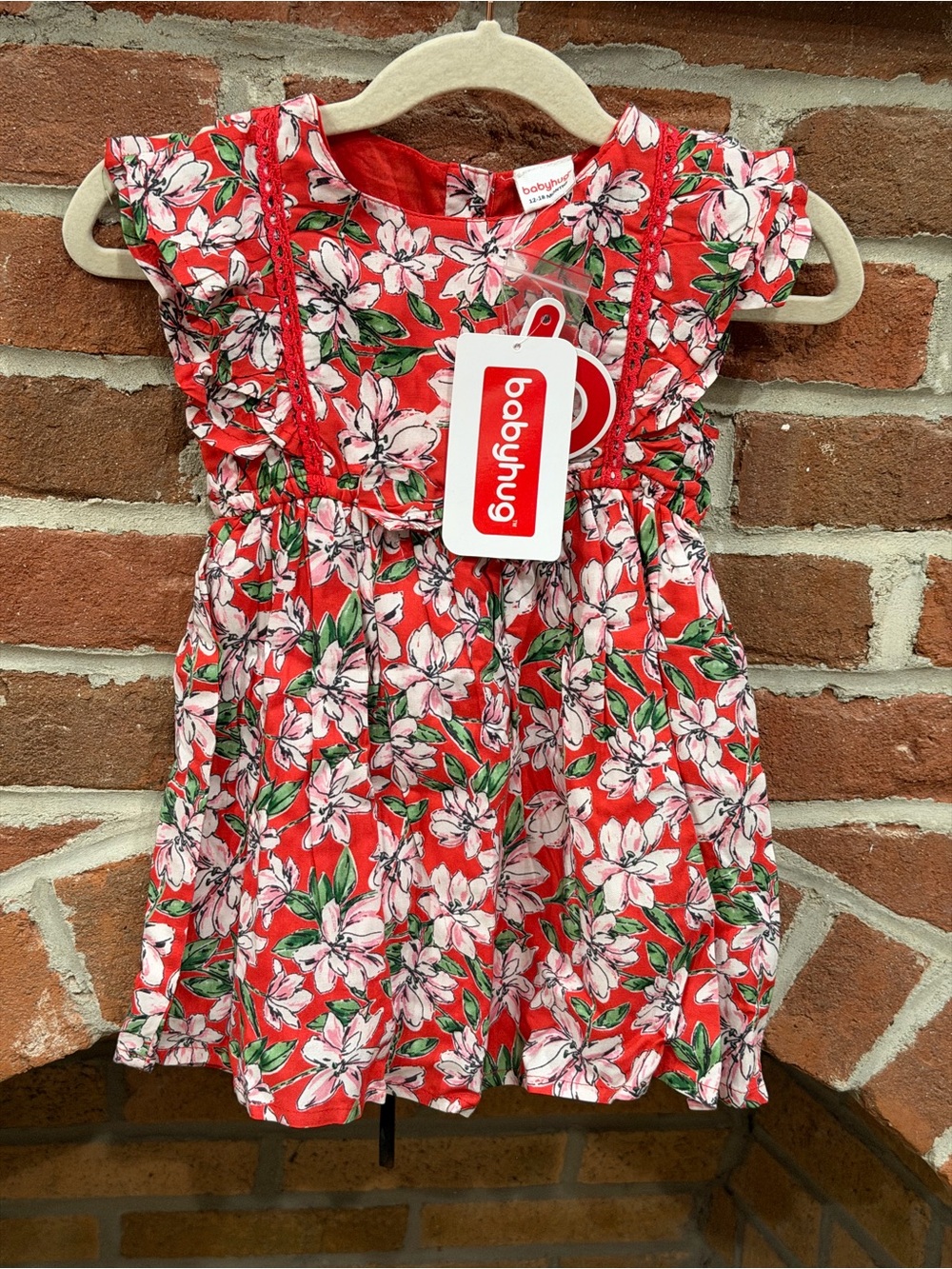 Babyhug Red Floral Toddler Dress